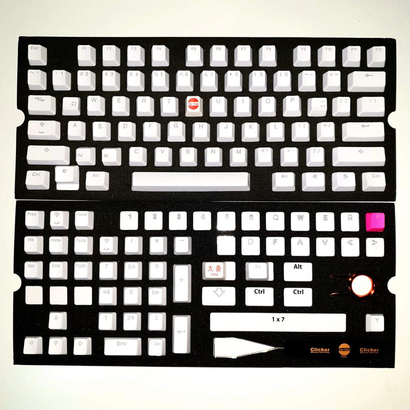 Tai-Hao 104 Keys-Double Shot Keycap + 2 Key Puller - Orchid White - أكسسوار لوحة مفاتيح